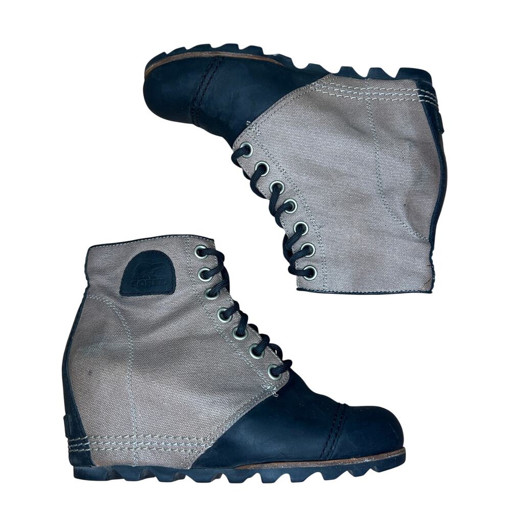 Sorel 1964 Premium PDX 2 Brown Black Leather Wedge Bootie Womens 8.5 Gorpcore - Picture 6 of 8